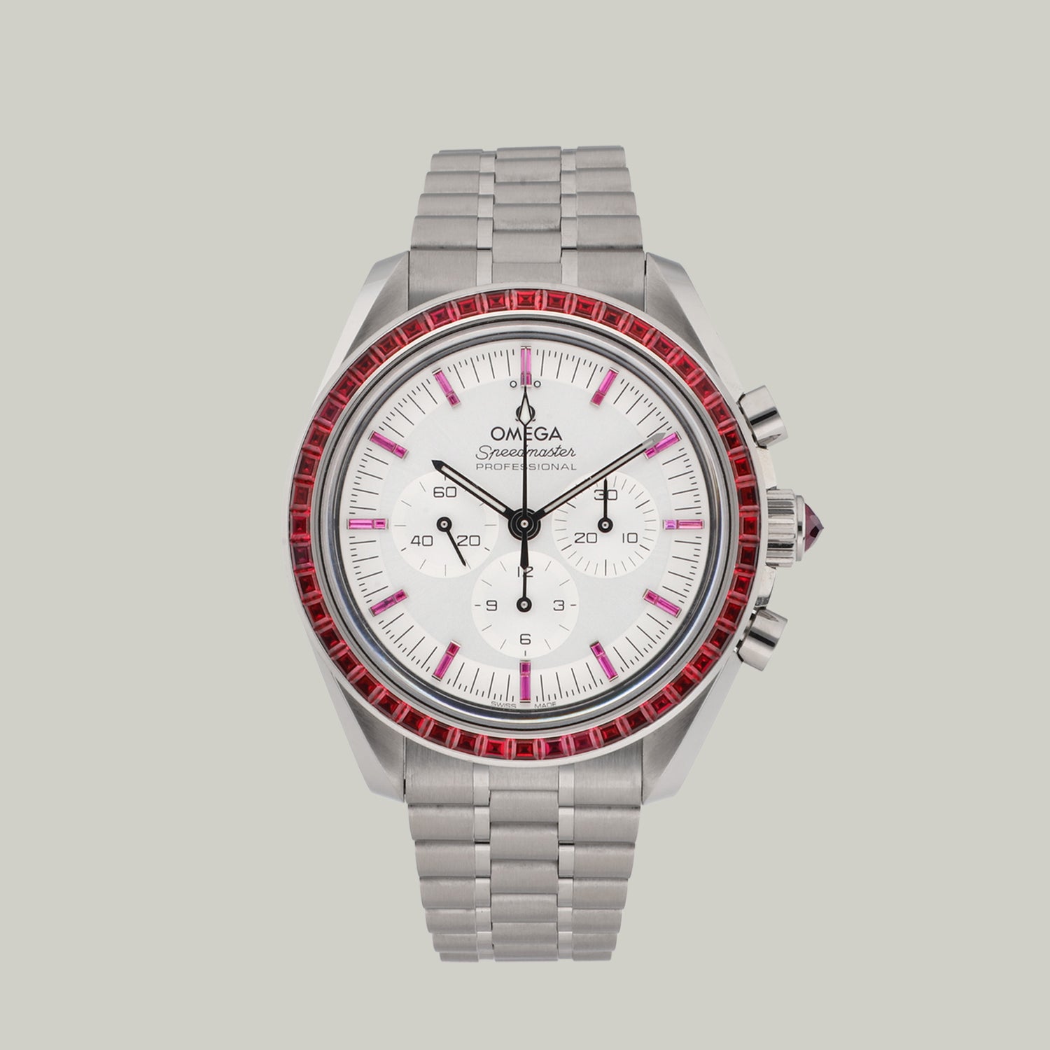 Omega Speedmaster Ref. 310.55.42.50.52.001 White Gold and Ruby