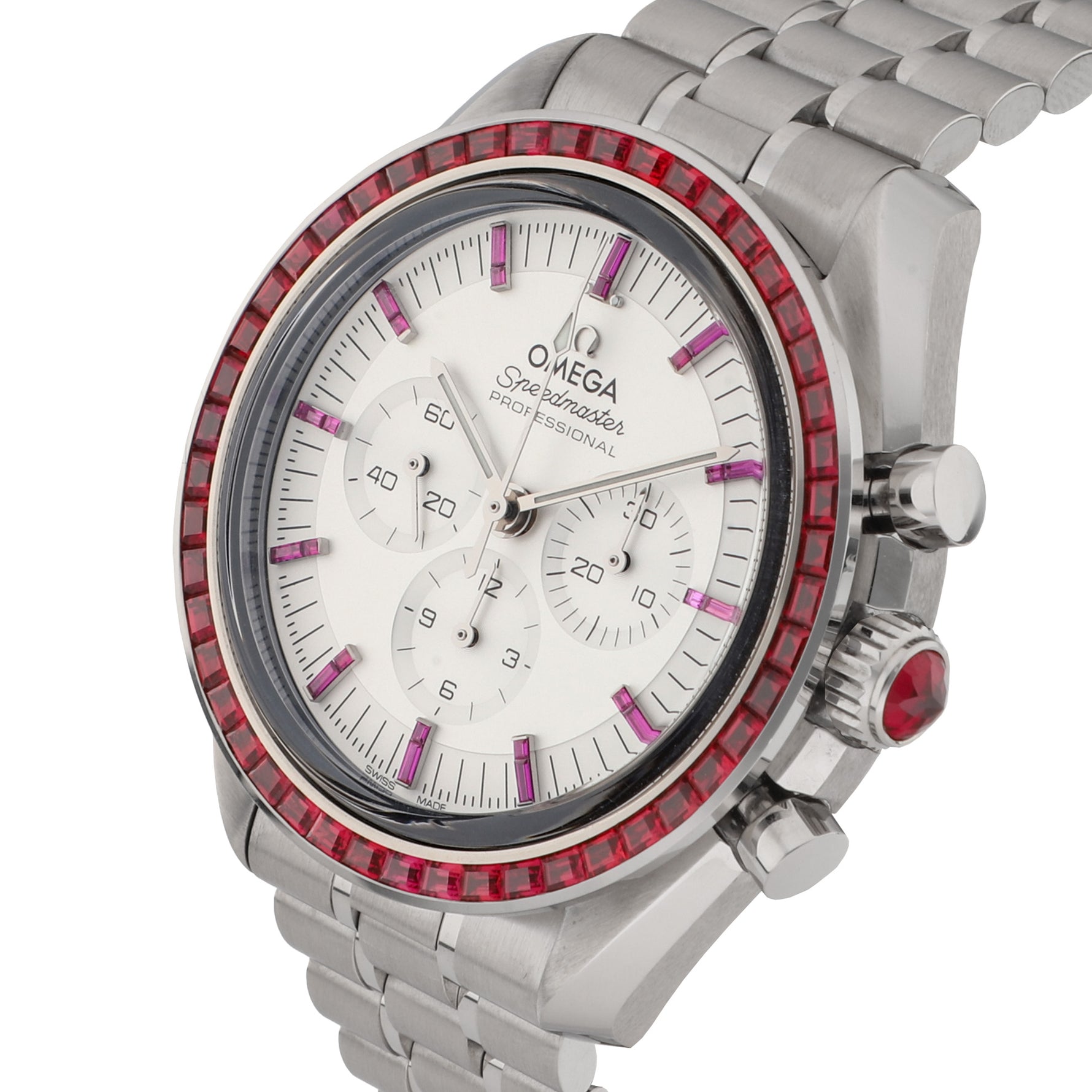 Omega Speedmaster Ref. 310.55.42.50.52.001 White Gold and Ruby