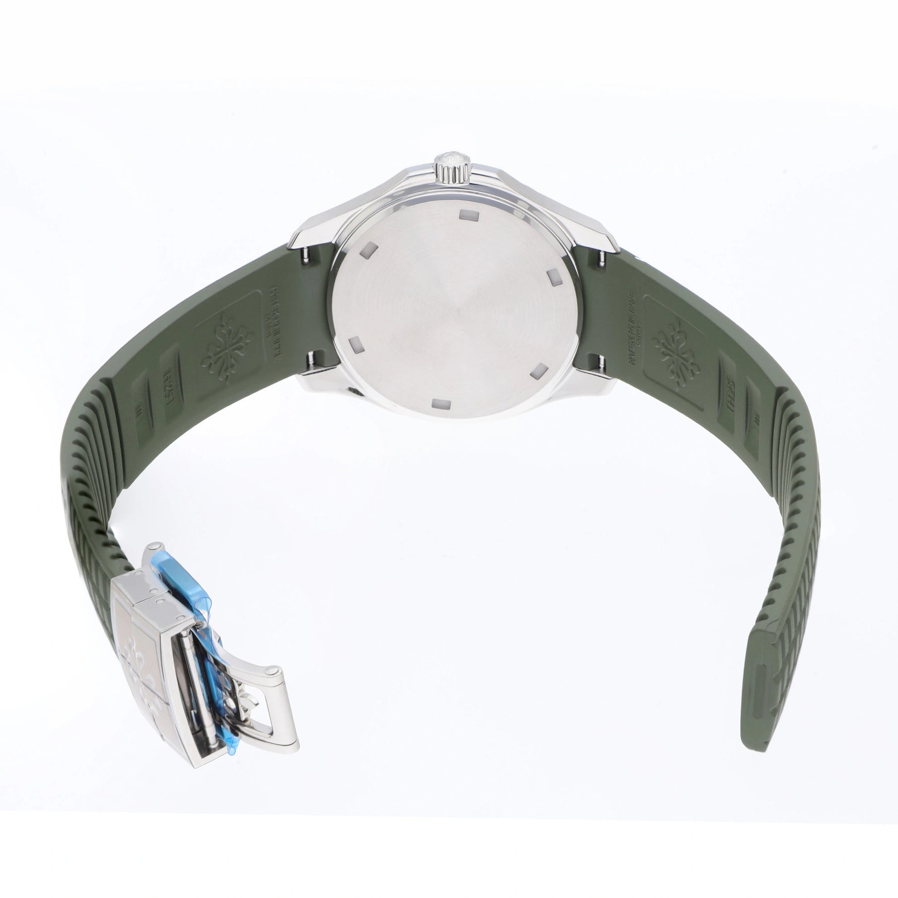 Patek Philippe Aquanaut Luce Ref. 5267/200A-011 with diamond-set bezel and khaki dial and rubber strap