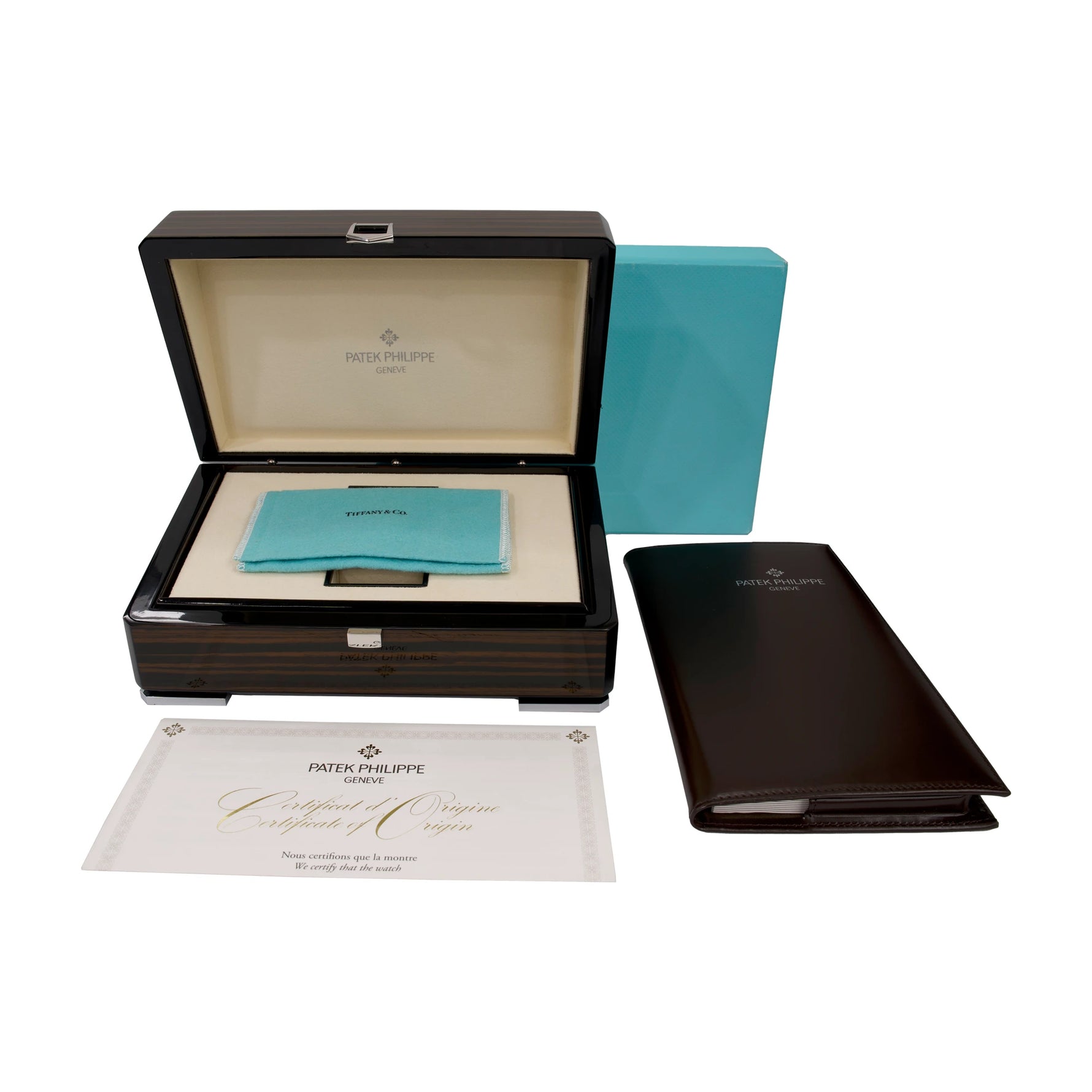 Patek Philippe Aquanaut Ref. 5968G-010 Double Signed Tiffany & Co. white gold green dial set