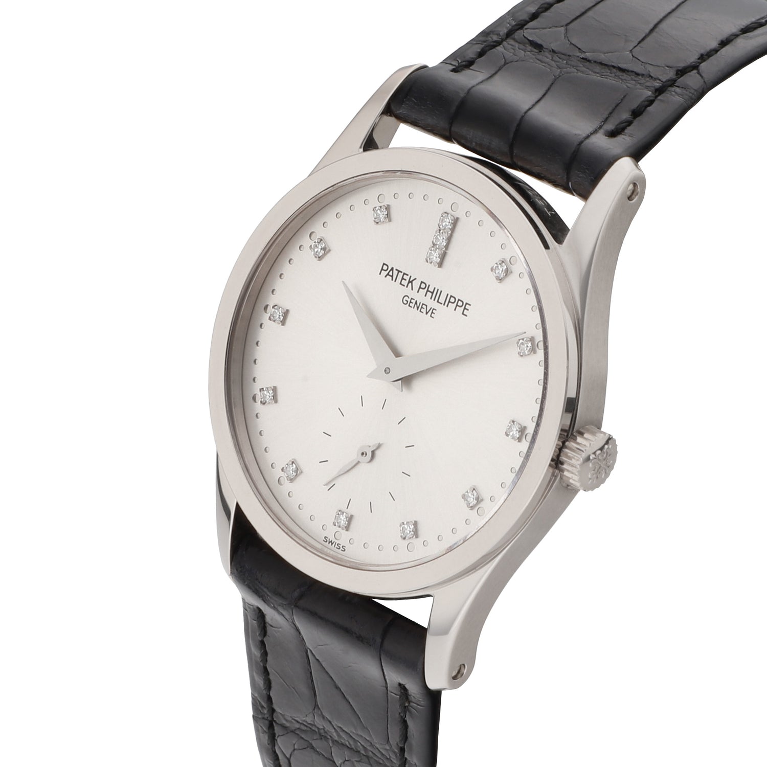 Patek Philippe Calatrava Ref. 3796G-018 white gold with diamond hour markers