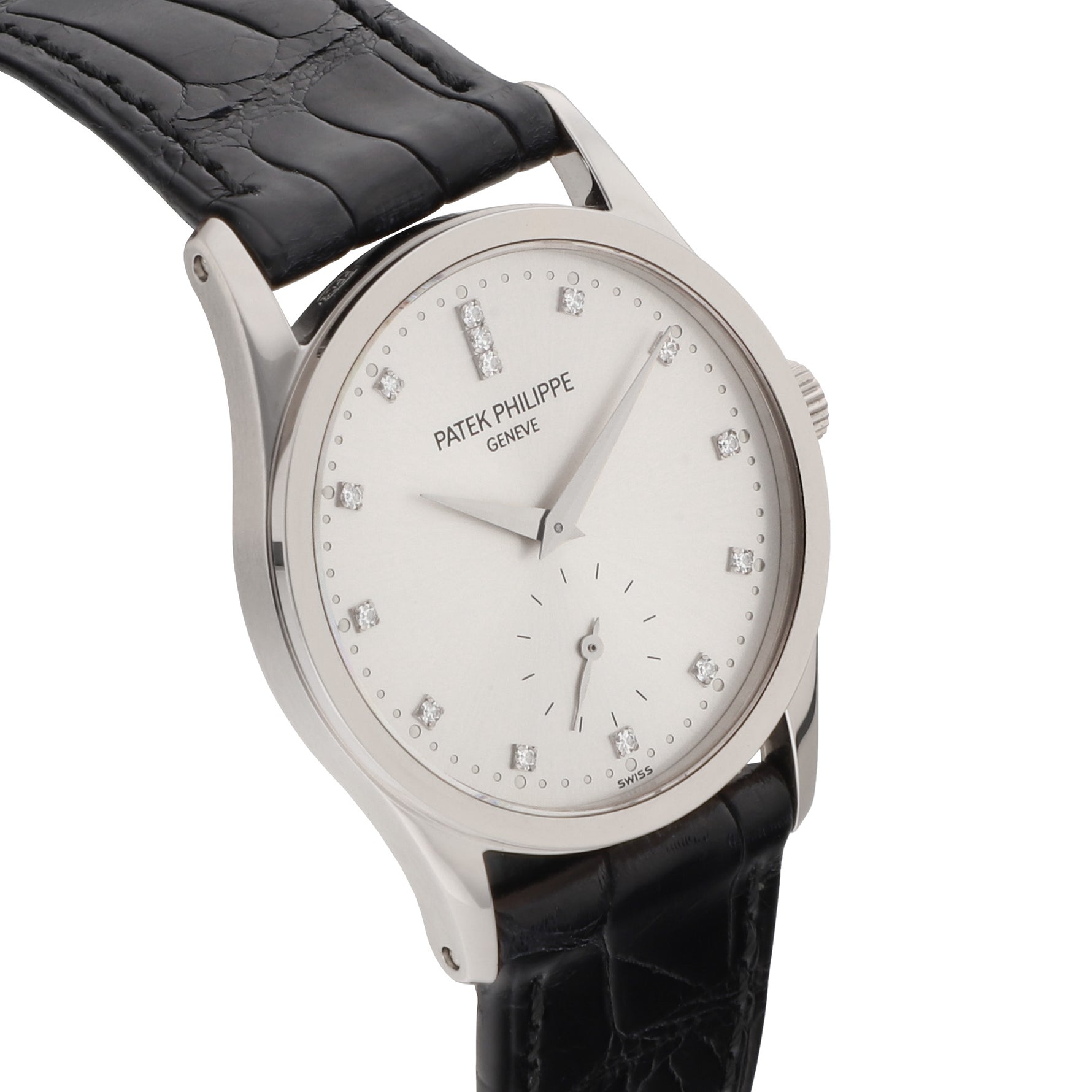 Patek Philippe Calatrava Ref. 3796G-018 white gold with diamond hour markers