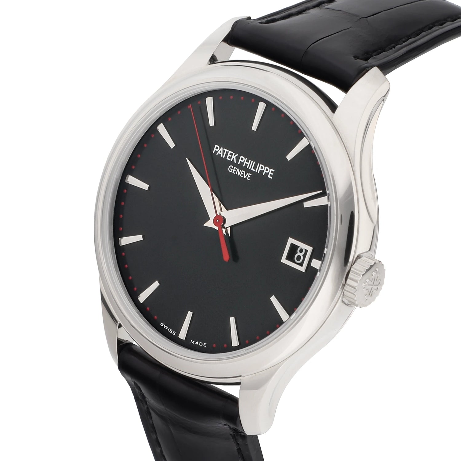 Patek Philippe Calatrava Ref. 5227G-011 white gold black dial red seconds hand and minute track