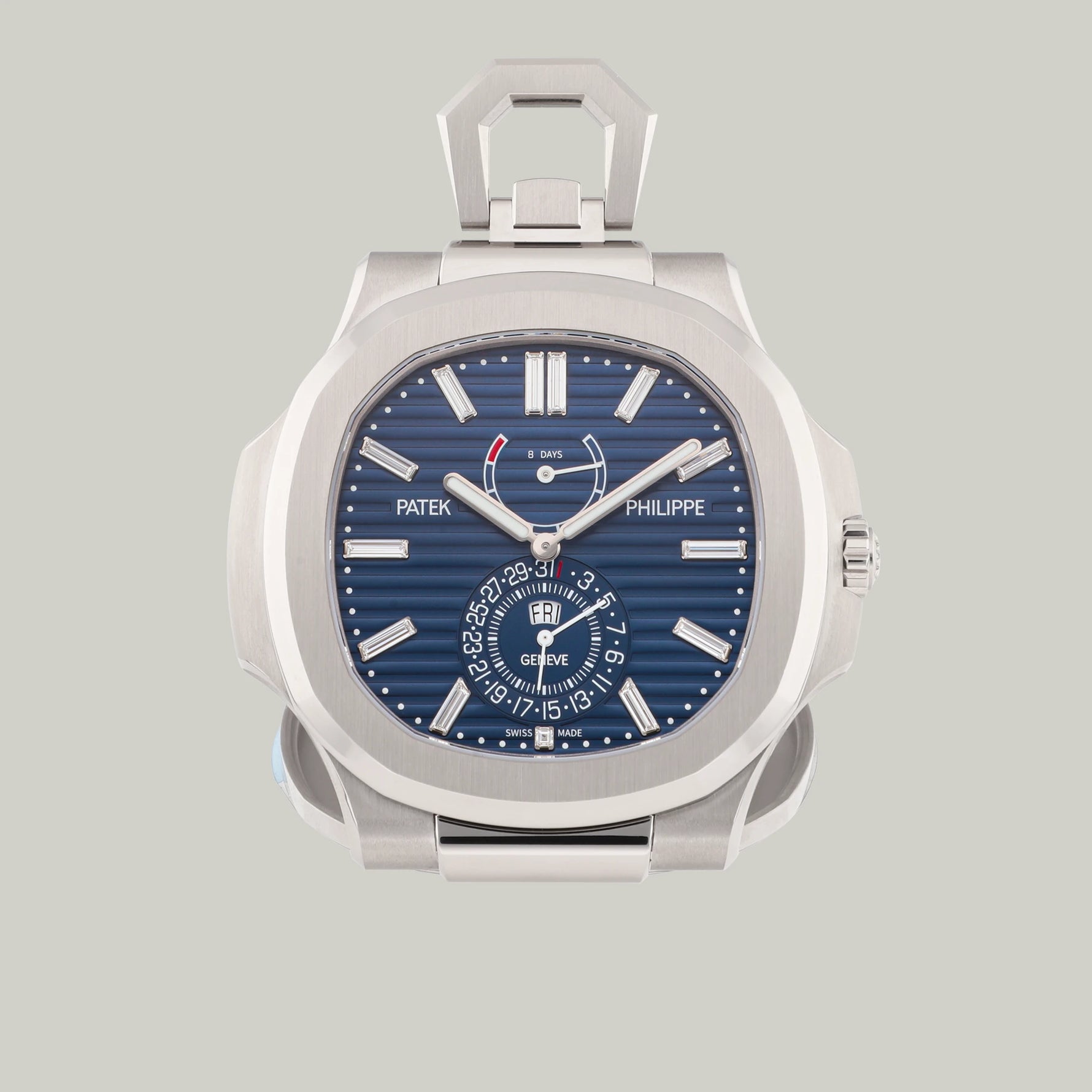 Patek Philippe Nautilus Desk Clock Ref. 958G-001 50th Anniversary 18K white gold limited to 100 pieces 