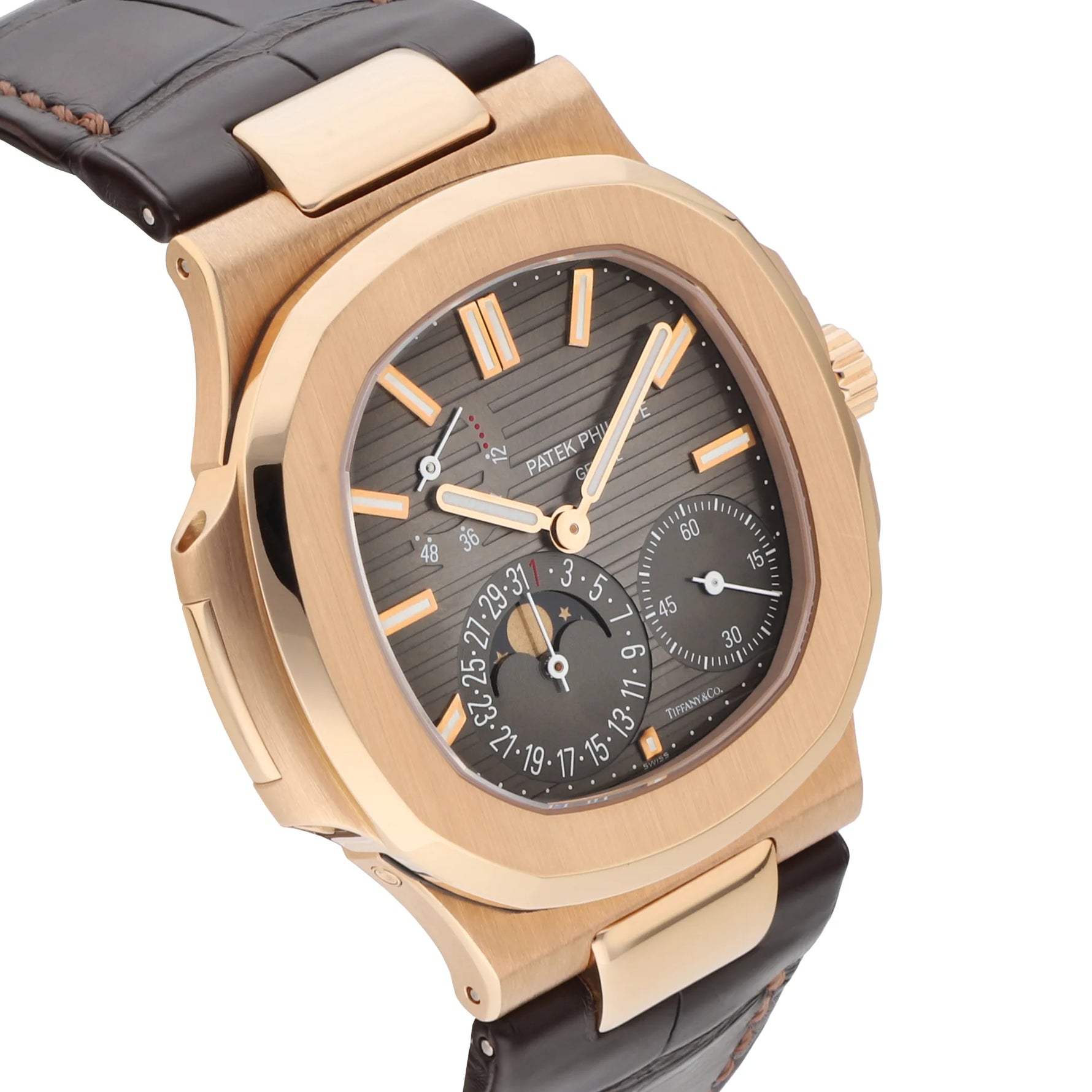 Patek Philippe Nautilus Ref. 5712R-001 Double Signed Tiffany & Co. rose gold brown dial