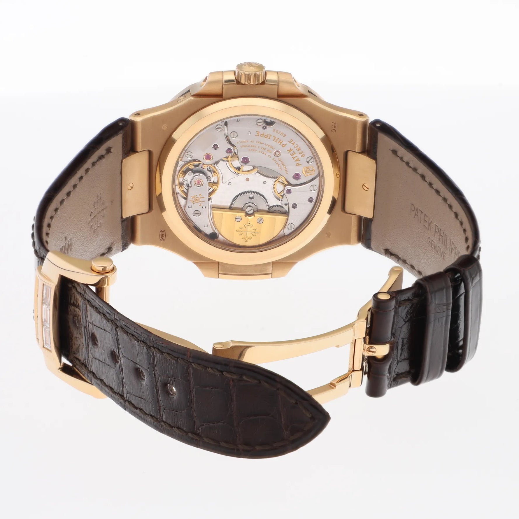 Patek Philippe Nautilus Ref. 5724R-001 Double Signed Tiffany & Co. rose gold brown dial diamond bezel