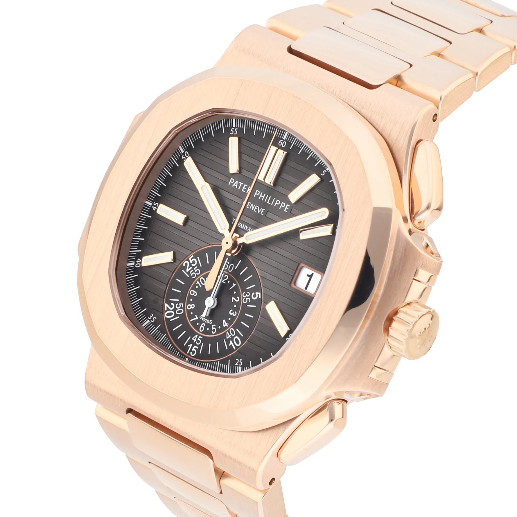 Patek Philippe Nautilus Ref. 5980/1R-001 Double Signed Tiffany & Co. rose gold