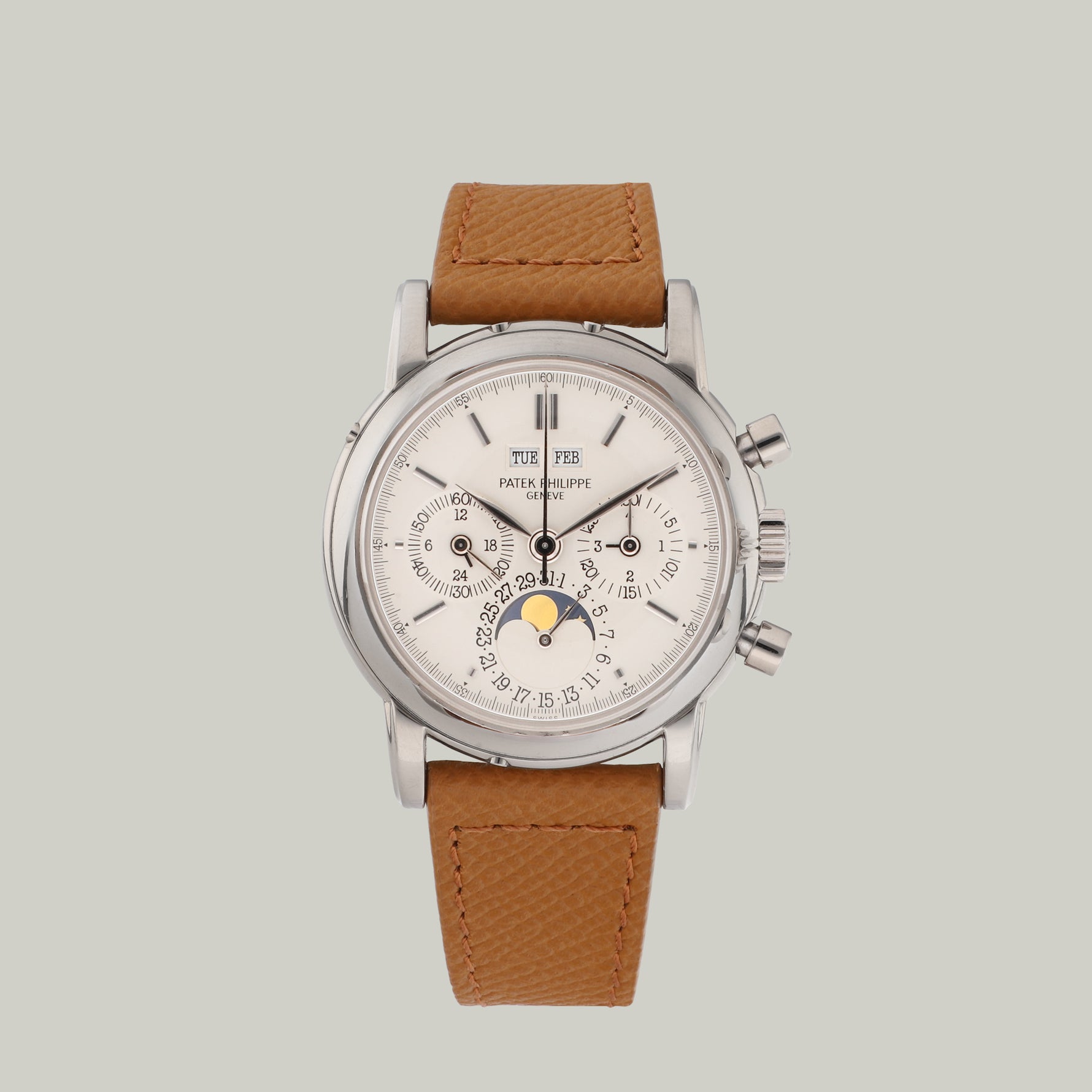 Patek Philippe Perpetual Calendar Chronograph Ref. 3970EG white gold silver dial