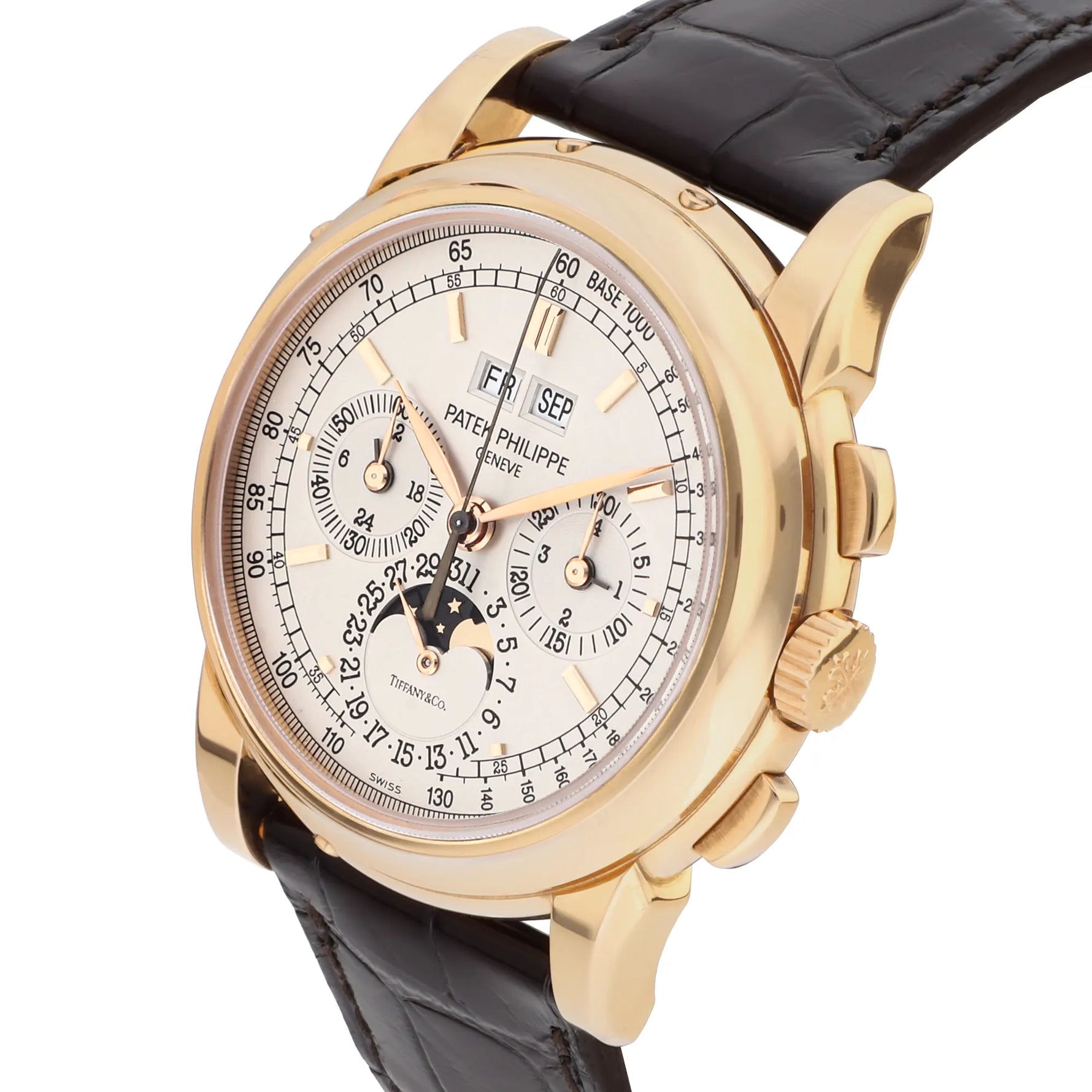 Patek Philippe Perpetual Calendar Chronograph Ref. 5970R-001 Double Signed Tiffany & Co. 18k rose gold