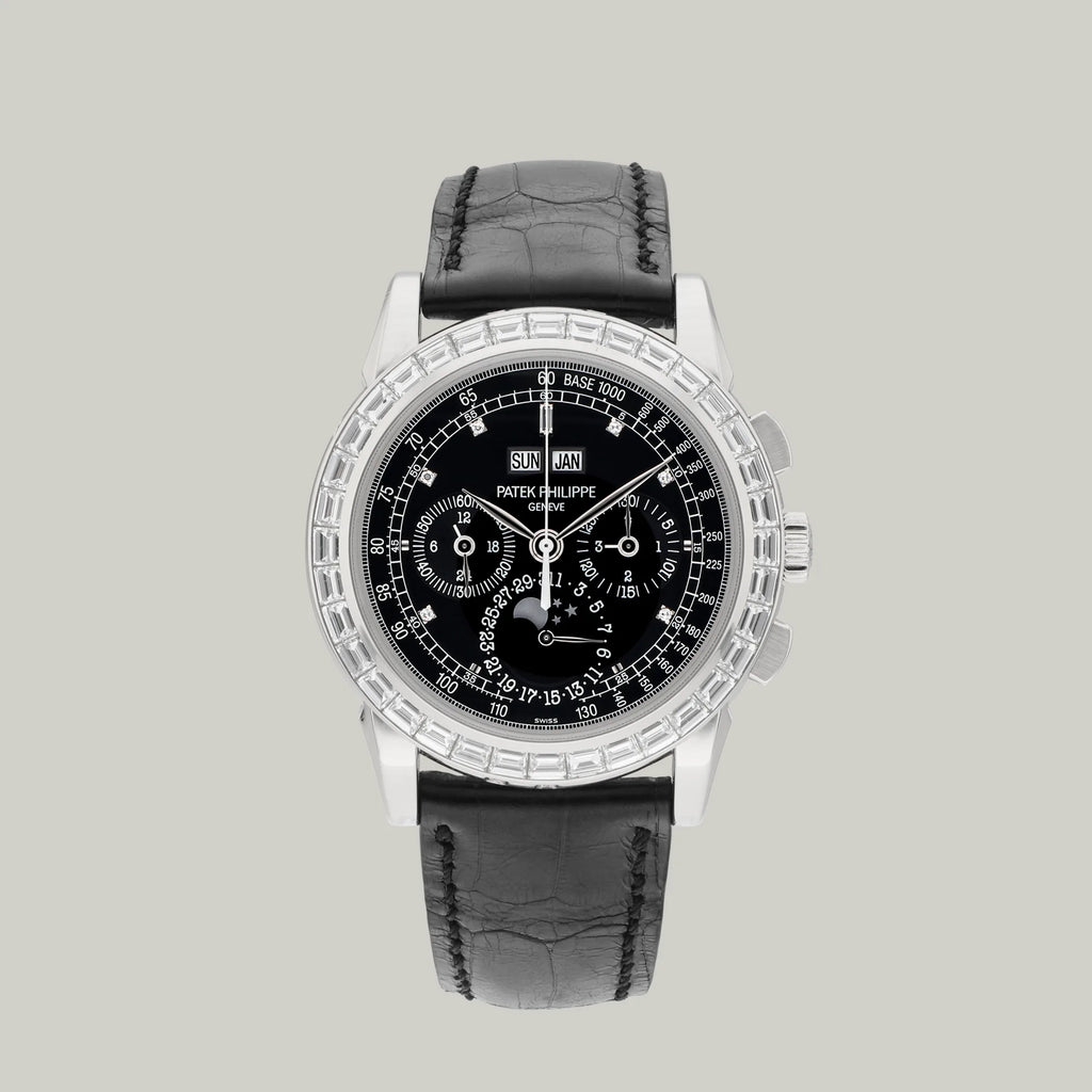 Patek Philippe Perpetual Calendar Chronograph Ref. 5971P-001 Diamond Set platinum black dial