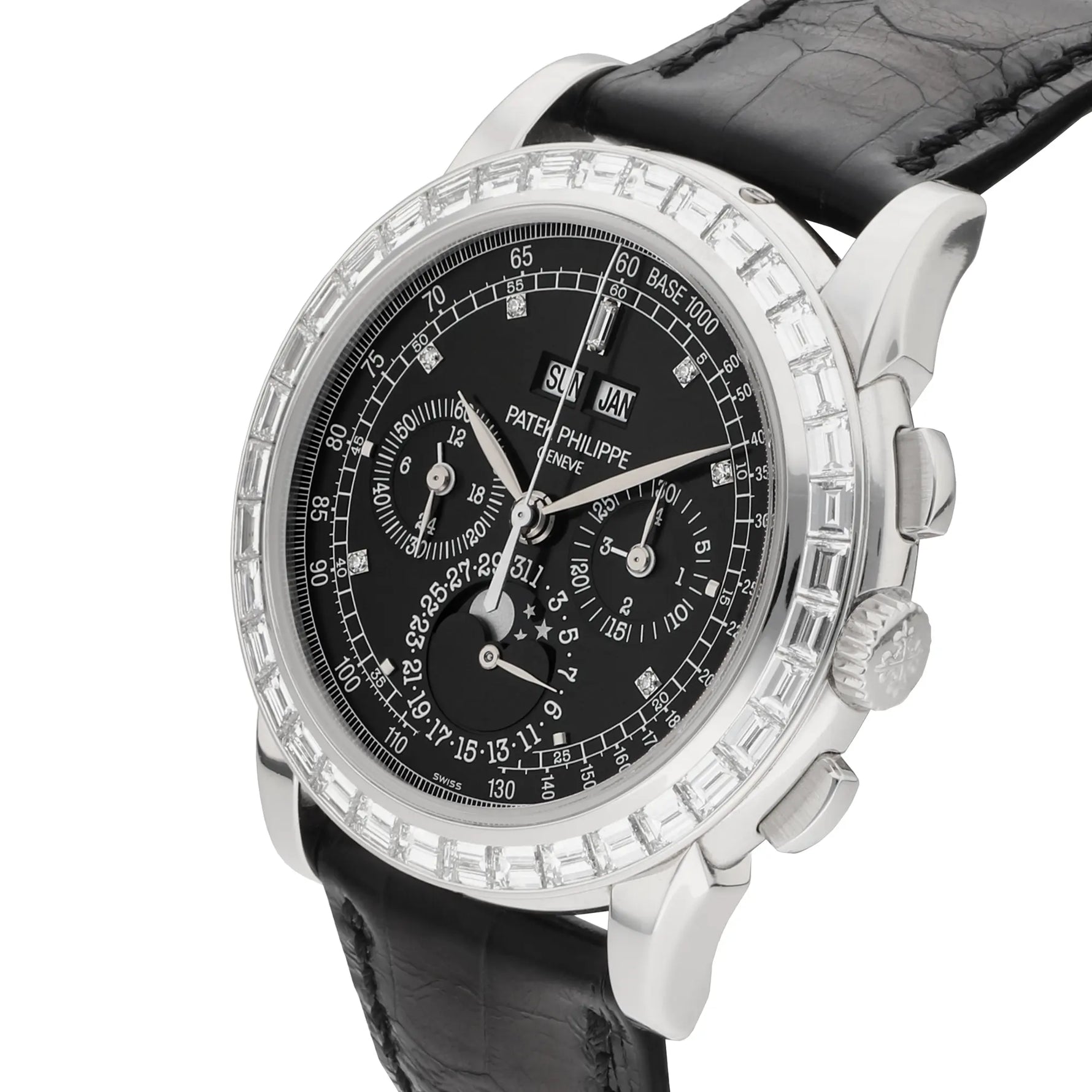 Patek Philippe Perpetual Calendar Chronograph Ref. 5971P-001 Diamond Set platinum black dial