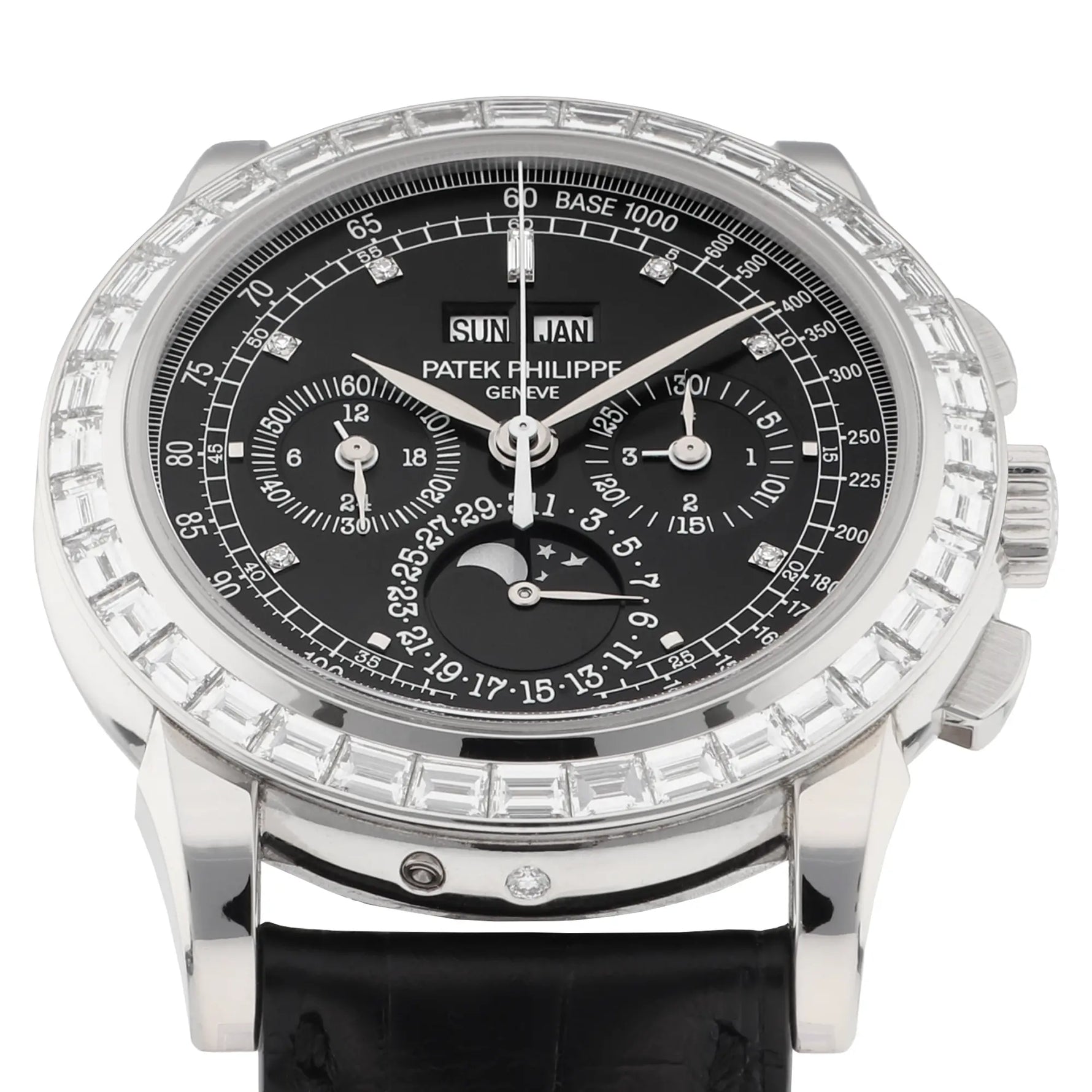 Patek Philippe Perpetual Calendar Chronograph Ref. 5971P-001 Diamond Set platinum black dial