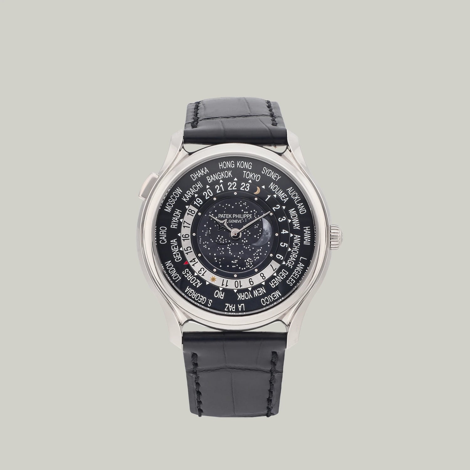 Patek Philippe World Time Ref. 5575G-001 white gold black dial 175th anniversary