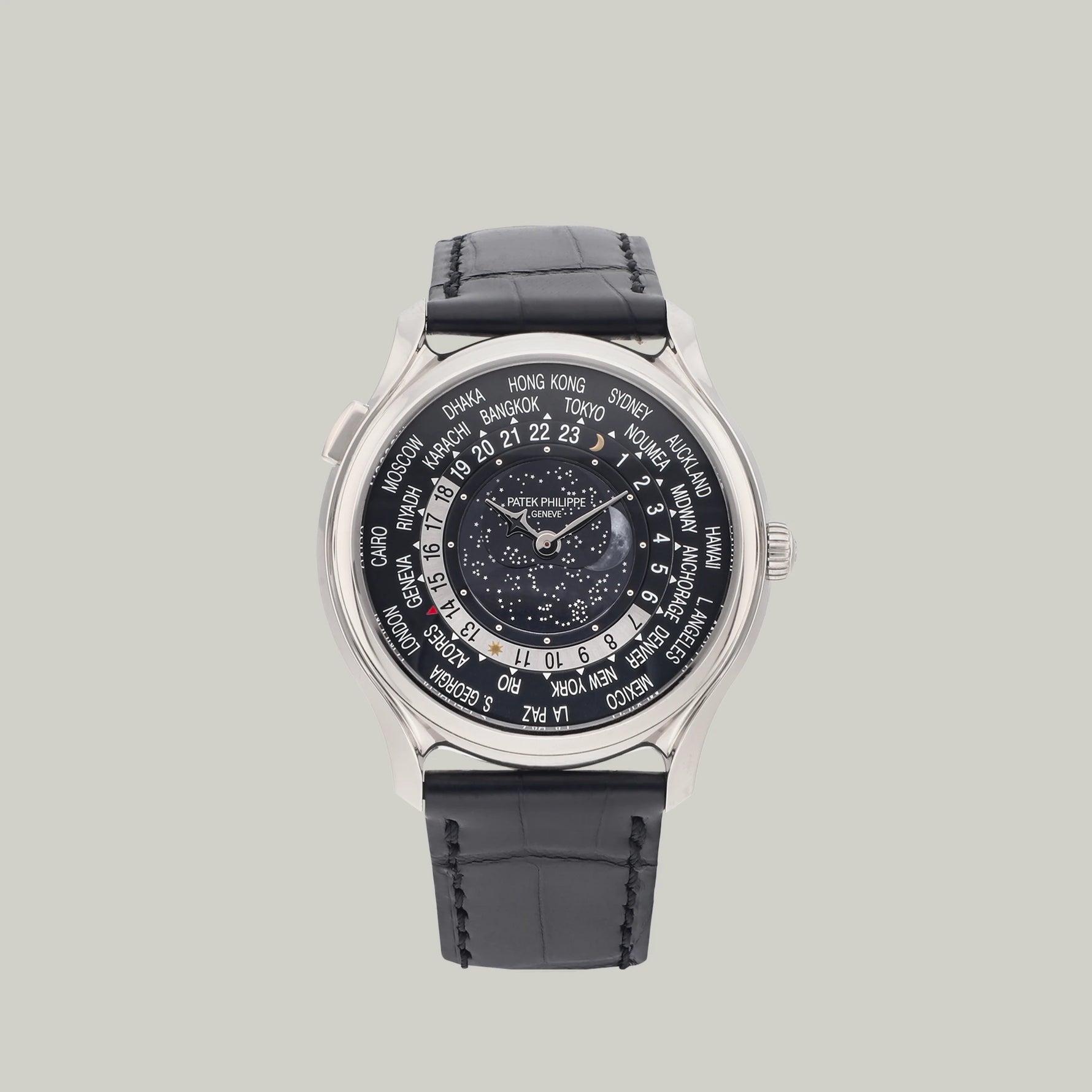 Patek Philippe World Time Ref. 5575G-001 white gold black dial 175th anniversary