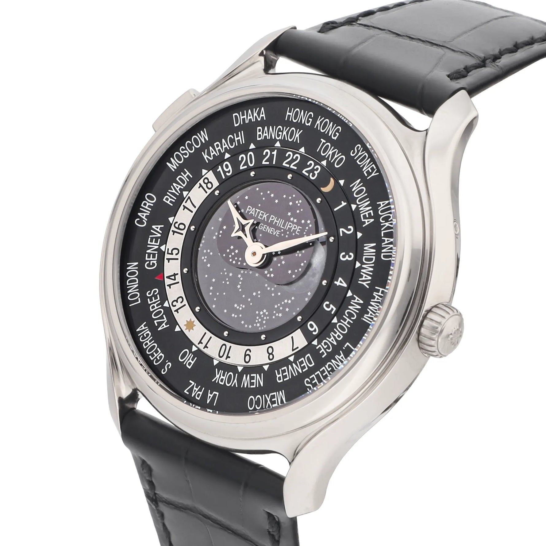 Patek Philippe World Time Ref. 5575G-001 white gold black dial 175th anniversary