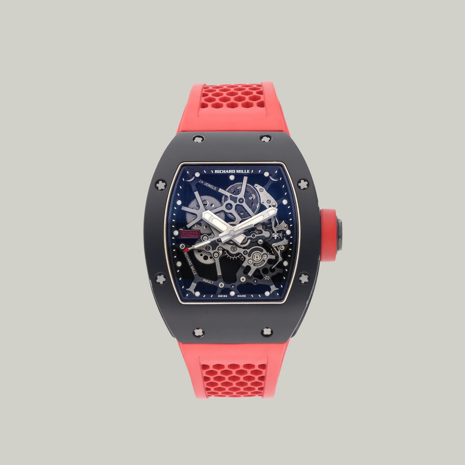 Richard Mille RM035 AN AL-CA Baby Nadal aluminum and red rubber strap
