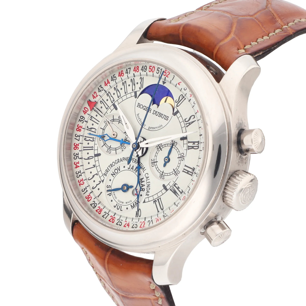 Roger Dubuis Hommage Bi-Retrograde Perpetual Calendar Chronograph Ref. H40.5610.0 18k white gold limted edition of 28 pieces