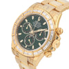 Rolex Cosmograph Daytona Ref. 116568BR yellow gold green dial baguettes diamonds set bezel