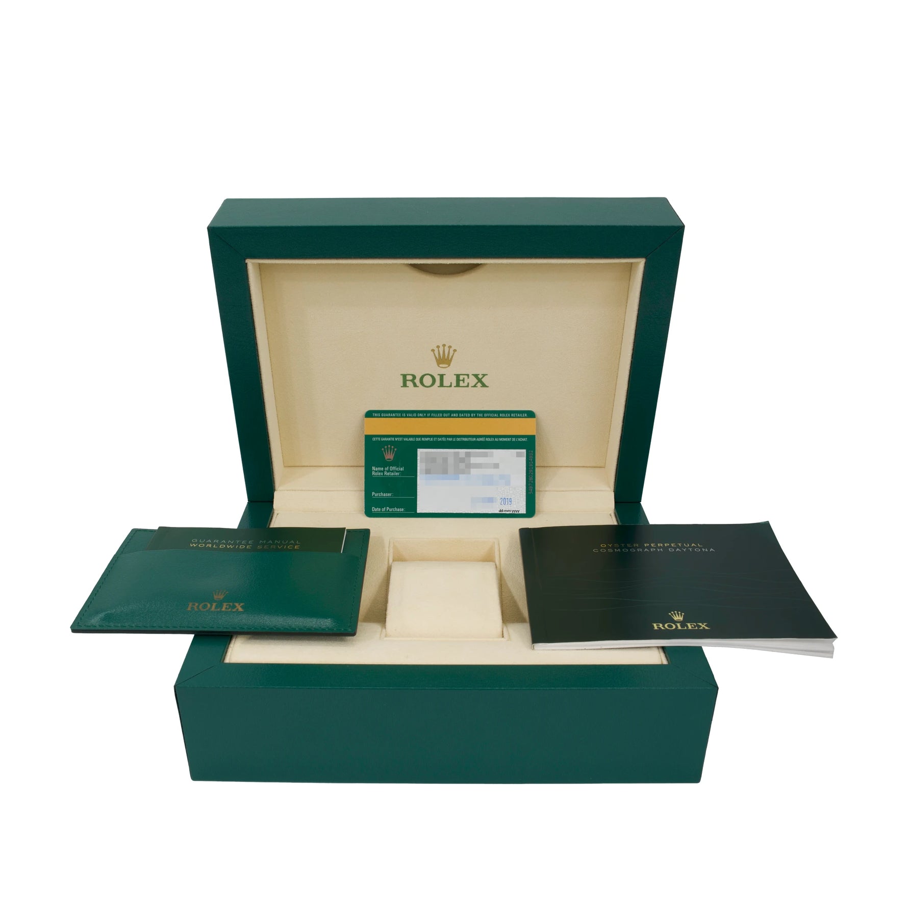 Rolex Cosmograph Daytona Ref. 116568BR yellow gold green dial baguettes diamonds set bezel