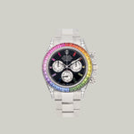 Rolex Cosmograph Daytona Ref. 116599RBOW 18k white gold black dial sapphires and diamonds