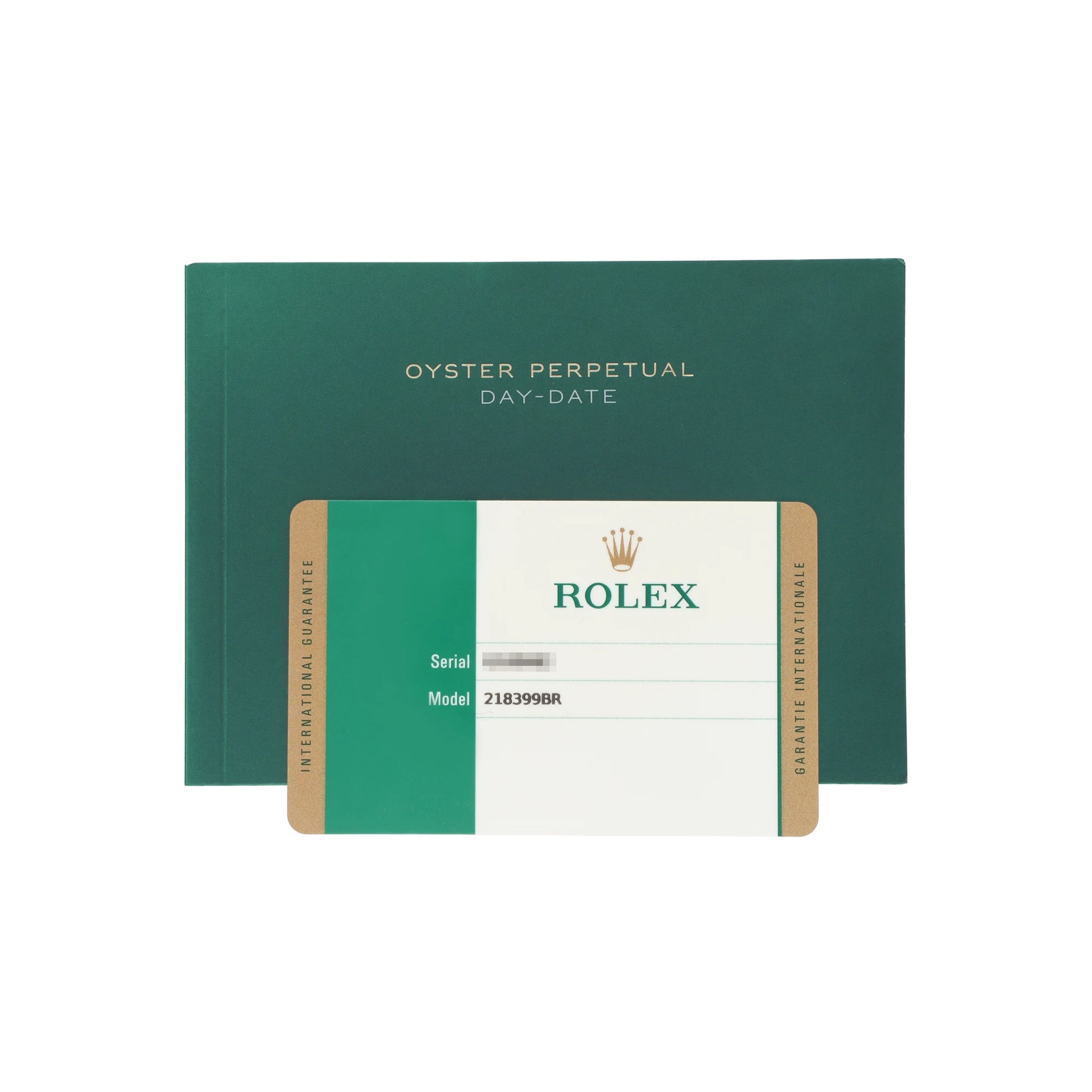 Rolex Day-Date Ref. 218399BR 18k white gold diamond set bezel and dial green enamel hour markers