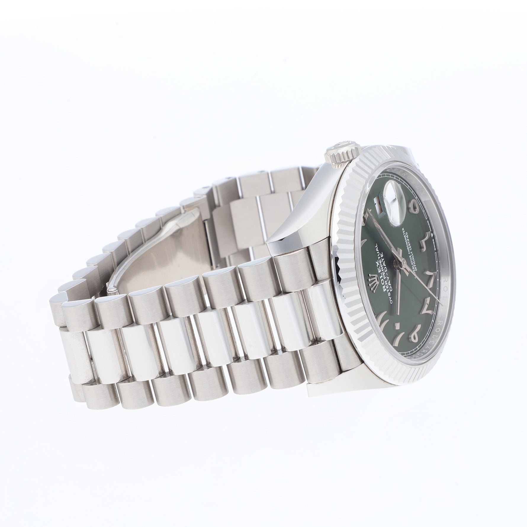Rolex Day-Date Ref. 228236 Green Arabic dial platinum