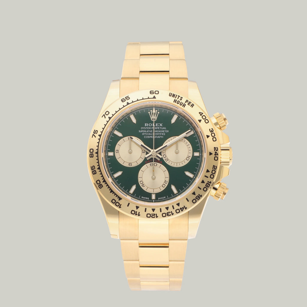 Rolex Daytona Ref. 126508 yellow gold green dial