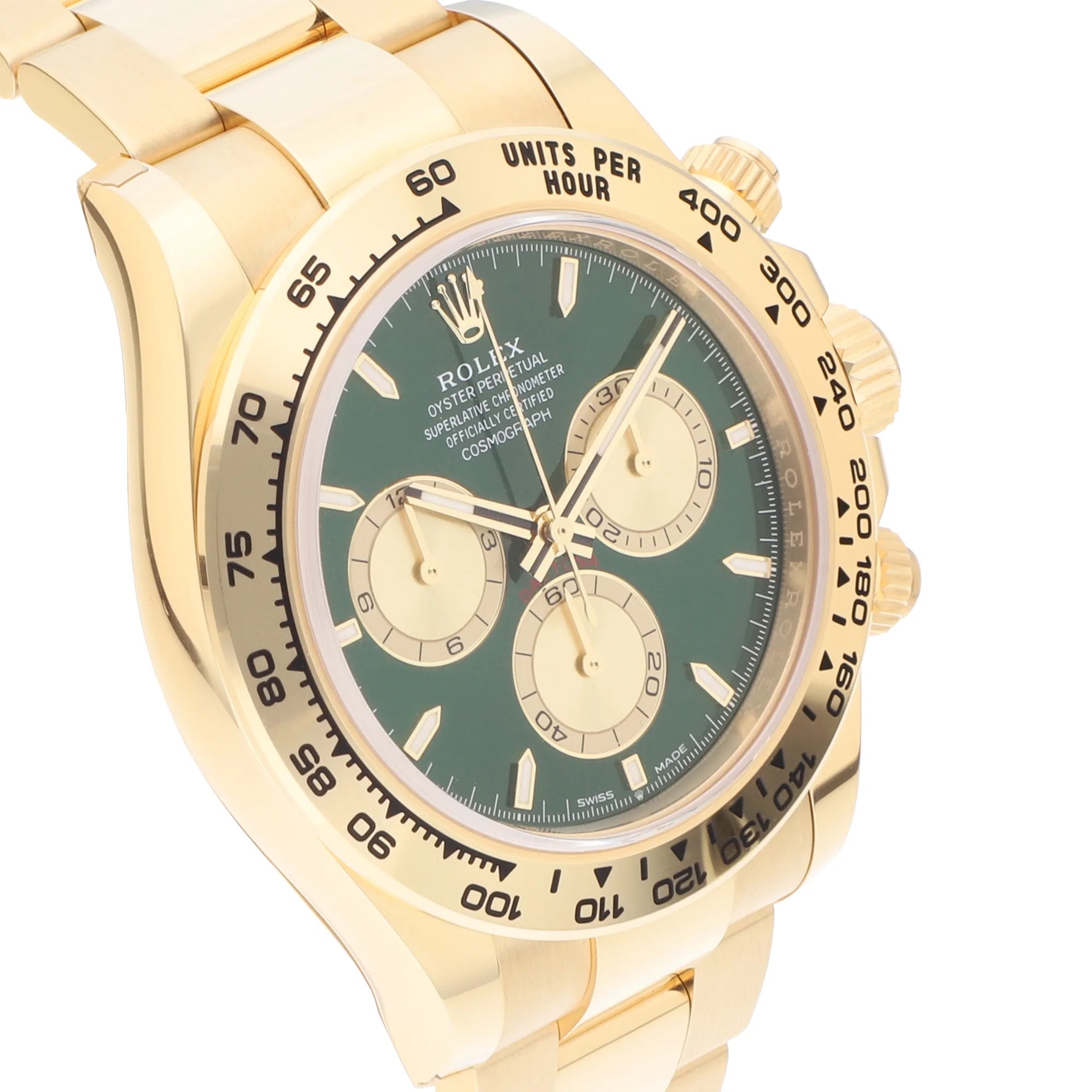 Rolex Daytona Ref. 126508 yellow gold green dial