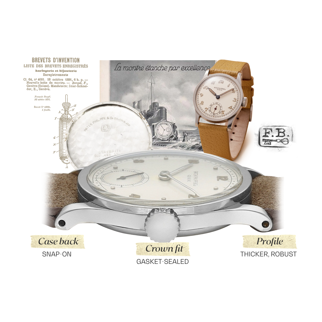 Freres Borgel / Taubert & Fils Reference 96 case, stainless steel reference 96
