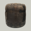 Brown Leather Sitting Stool Cross Patch