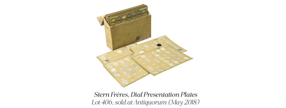 stern frères dial presentation plates lot 406 sold at antiquorum (may 2018) reference 96